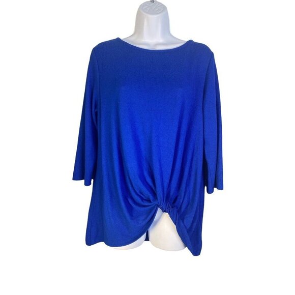 Gibson Womens Long Sleeve Blue Twisted Front Size‎ Medium - Picture 1 of 6